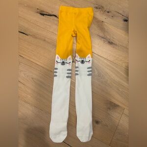 Cute Cat Yellow and White Tights